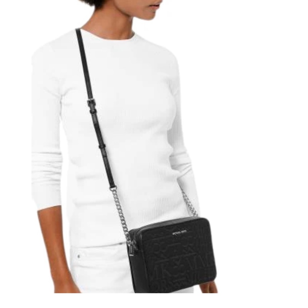 Michael Kors Neoprene Logo Large Crossbody, Black